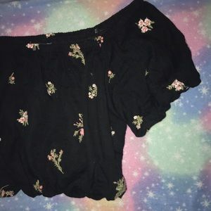 Floral print off the shoulder top